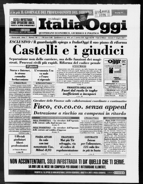 Italia oggi : quotidiano di economia finanza e politica